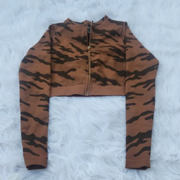 Cropped Coat Pretty Little Thing Leopard Print Jacket